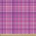 East Urban Home Violet Fabric By The Yard, Monochromatic Checkered Plaid Tartan Stripes Geometrical Pinkish Pattern | 58 W in | Wayfair