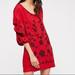 Free People Dresses | Free People | Embroidered Paradise Mini Dress R15 | Color: Red | Size: Xs