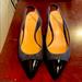 J. Crew Shoes | Jcrew Sling Back Square Heels Wool Black Tip 6 1/2 | Color: Black/Gray | Size: 6.5