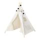 Yohoz Teepee Tent for Kids Foldable Children Indian Wigwam Play Tent White Canvas Tipi Play House for Girls / Boys Indoor & Outdoor Game Playing