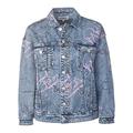 LOOKS BY WOLFGANG JOOP Damen Lässige Jeans Jacke mit Designer Print, Blau, Regular