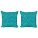 East Urban Home Ambesonne Teal Throw Pillow Cushion Cover Pack Of 2 | 24 H x 24 W x 0.04 D in | Wayfair AC8F558D7D104473A05A07BA14CEC7CC