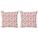 East Urban Home Candy Cane Decorative Throw Pillow Case Pack Of 2, Yummy Lollipop Candy Macaroon Cupcake & Donut On Polka Dots Pattern | Wayfair
