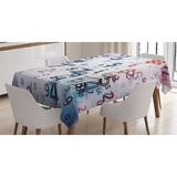 East Urban Home Digital Code Numbers Computer Database Science Information Technology Themed Art Tablecloth Polyester in Blue/Gray | 60 D in | Wayfair