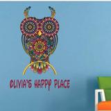 Zoomie Kids Mandala Owl Owls Animal Cartoon Customized Wall Decal - Custom Personalized Name | 30 H x 27 W in | Wayfair