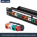 Panneau de brassage modulaire Cat6 19 pouces 24 ports incl. Prises Keystone sans outil RJ45