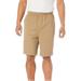 Men's Big & Tall Comfort Flex Full Elastic Shorts by KingSize in Dark Khaki (Size 6XL)