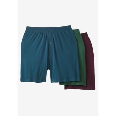 Men's Big & Tall 3-Pack Cotton Boxers by KingSize in Assorted Colors (Size 5XL)