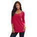 Plus Size Women's Sweetheart Ultimate Tee by Roaman's in Classic Red (Size 26/28) Long Sleeve Shirt