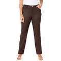 Plus Size Women's Sateen Stretch Pant by Catherines in Chocolate Ganache (Size 32 WP)