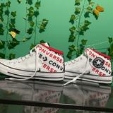Converse Shoes | Converse High Street Logo Print Sneakers | Color: Red/White | Size: 8.5