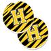 Latitude Run® Monogram Initial Q Tiger Car Coaster Ceramic in Black/Yellow | 2.5 H x 0.25 D in | Wayfair 5AC0FD847A604BBB81E13B7AAB8E0EA8