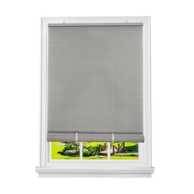 Wide Width Cordless Solstice Vinyl Roll-Up Blind, Grey by Achim Home Décor in Grey (Size 60" W 72" L)