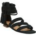 Extra Wide Width Women's The Eleni Sandal by Comfortview in Black (Size 12 WW)