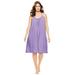 Plus Size Women's Breezy Eyelet Short Nightgown by Dreams & Co. in Soft Iris (Size 18/20)