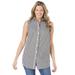 Plus Size Women's Perfect Button Down Sleeveless Shirt by Woman Within in Black Gingham (Size 14/16)