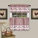 Wide Width Barnyard Window Curtain Tier Pair and Valance Set by Achim Home Décor in Burgundy (Size 58" W 36" L)