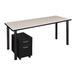 Inbox Zero Kee Office Desk Table w/ Mobile Pedestal Drawer Top Wood in Black | 29 H x 24 D in | Wayfair 61DDCB82F7844F93BE64E54AFB24C342