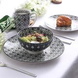 Vancasso Haruka 32 Piece Dinnerware Set, Service for 8 Porcelain/Ceramic in Black/White | Wayfair VC-HARUKA-SL-2