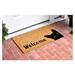 Winston Porter Acevevo Kitty Korner 29 in. x 17 in. Non-Slip Outdoor Door Mat Coir in Brown/Orange | 29 H x 17 W x 0.6 D in | Wayfair