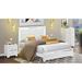 Everly Quinn Geldmacher Queen Upholstered Platform 3-Piece Bedroom Set Upholstered, Wood in Brown/White | Wayfair 3F1C5FBB6D674C5AB828102765B3772A