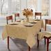 August Grove® Rhone Woven Leaves Jacquard Fall/Harvest Damask Tablecloth Polyester in Yellow | 144" x 60" | Wayfair