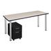 Inbox Zero Kee Office Desk Table w/ Mobile Pedestal Drawer Top Wood in Gray | 29 H x 24 D in | Wayfair C3FE8FEA6BDD4D80BD28BFB495A8763A