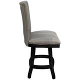 Rosalind Wheeler Searcy Swivel Counter, Bar & Extra Tall Stool Wood/Upholstered in Black | 48 H x 22 W x 19 D in | Wayfair