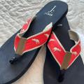 J. Crew Shoes | J Crew Embroidered Elephant Flip Flops New W/O Tag | Color: Pink/White | Size: 7