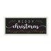 The Holiday Aisle® Merry Christmas Phrase Over Black Festive Holly Canvas, Wood in Black/White | 7 H x 17 W x 0.5 D in | Wayfair