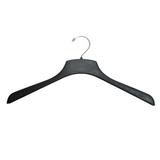 Rebrilliant Flat Plastic Active Wear/Sports Jacket Hanger w/ Chrome Hook, 18" Plastic in Black | 6 H x 18 W in | Wayfair