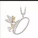 Disney Jewelry | Disney Tinkerbell Letter Necklace. 18in Chain. | Color: Silver | Size: Os