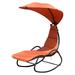 Arlmont & Co. Hylton 67" Long Reclining Single Chaise w/ Cushions Metal in Orange | 79 H x 31 W x 67 D in | Outdoor Furniture | Wayfair