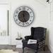 Rosalind Wheeler Pilton Farmhouse Wall Clock Wood in Brown/White | 24 H x 24 W x 1 D in | Wayfair 0AC992F6A8254B6ABC15489934ABC789
