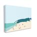 Highland Dunes Coastal Beach Landscape Summer Umbrella Sunbathers Canvas in Green | 24 H x 30 W x 1.5 D in | Wayfair