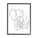 Indigo Safari Elephant Family Holding Trunks Minimal Linework Wood in Brown | 20 H x 16 W x 1.5 D in | Wayfair E6D6152374744409B813F52DAF142B77