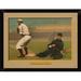 East Urban Home 'Trying to Catch Him Napping Baseball Card' Framed Graphic Art Print Paper in Green | 12 H x 16 W x 1 D in | Wayfair