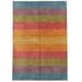 Blue/Orange 105 x 69 x 0.25 in Area Rug - Bokara Rug Co, Inc. Hand-Knotted High-Quality Multi-Colored Area Rug | 105 H x 69 W x 0.25 D in | Wayfair