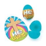 The Holiday Aisle® Henryville He Lives Puzzle-Filled Plastic Easter Eggs - 12 Pc. - Party Supplies - 12 Pieces in Blue/Brown | Wayfair