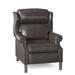 Bradington-Young Chippendale Faux Leather Recliner Fade Resistant/Genuine Leather in Gray/Brown | 43 H x 33 W x 36.25 D in | Wayfair