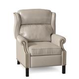 Bradington-Young Chippendale Faux Leather Recliner Fade Resistant/Genuine Leather in Gray/Brown | 43 H x 33 W x 36.25 D in | Wayfair