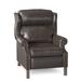 Bradington-Young Chippendale Faux Leather Recliner Fade Resistant/Genuine Leather in Gray | 43 H x 33 W x 36.25 D in | Wayfair