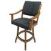 Wildon Home® Ahijah Swivel Extra, Counter & Bar Stool Stool Wood/Upholstered in Black/Brown/Indigo | 19.5 W x 20 D in | Wayfair