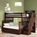 Viv + Rae™ Blaisdell Twin Over Full Solid Wood Staircase Bunk Bed w/ Roll Out Trundle in Brown | 68.13 H x 58.38 W x 103 D in | Wayfair