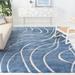 Blue/White 63 x 1.2 in Area Rug - Wade Logan® Ashal Abstract Shag Light Blue/Cream Area Rug | 63 W x 1.2 D in | Wayfair