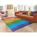 Green/Red 96 x 60 x 0.27 in Area Rug - East Urban Home Aakin Abstract Multicolor Non Skid Performance Area Rug | 96 H x 60 W x 0.27 D in | Wayfair