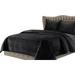 Mercer41 Aricijana Microfiber Reversible Glam Quilt Set Microfiber in Black | King Quilt + 2 Standard Shams | Wayfair