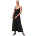 Plus Size Women's Knit Maxi Dress with Tie-Bodice by ellos in Black (Size 18/20)