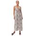 Plus Size Women's Knit Maxi Dress with Tie-Bodice by ellos in Ivory Black Print (Size 30/32)