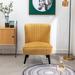 Slipper Chair - Mercer41 Billiot 60.96Cm Wide Velvet Slipper Chair Velvet in Yellow | 33 H x 24 W x 26 D in | Wayfair